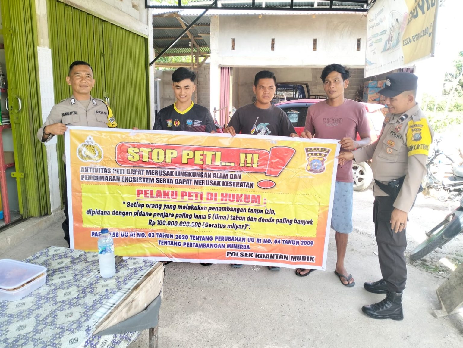Polsek Kuantan Mudik Melaksanakan Giat Penyebaran Maklumat Kapolres Kuansing Tentang Larangan Peti di Desa Teberau Panjang